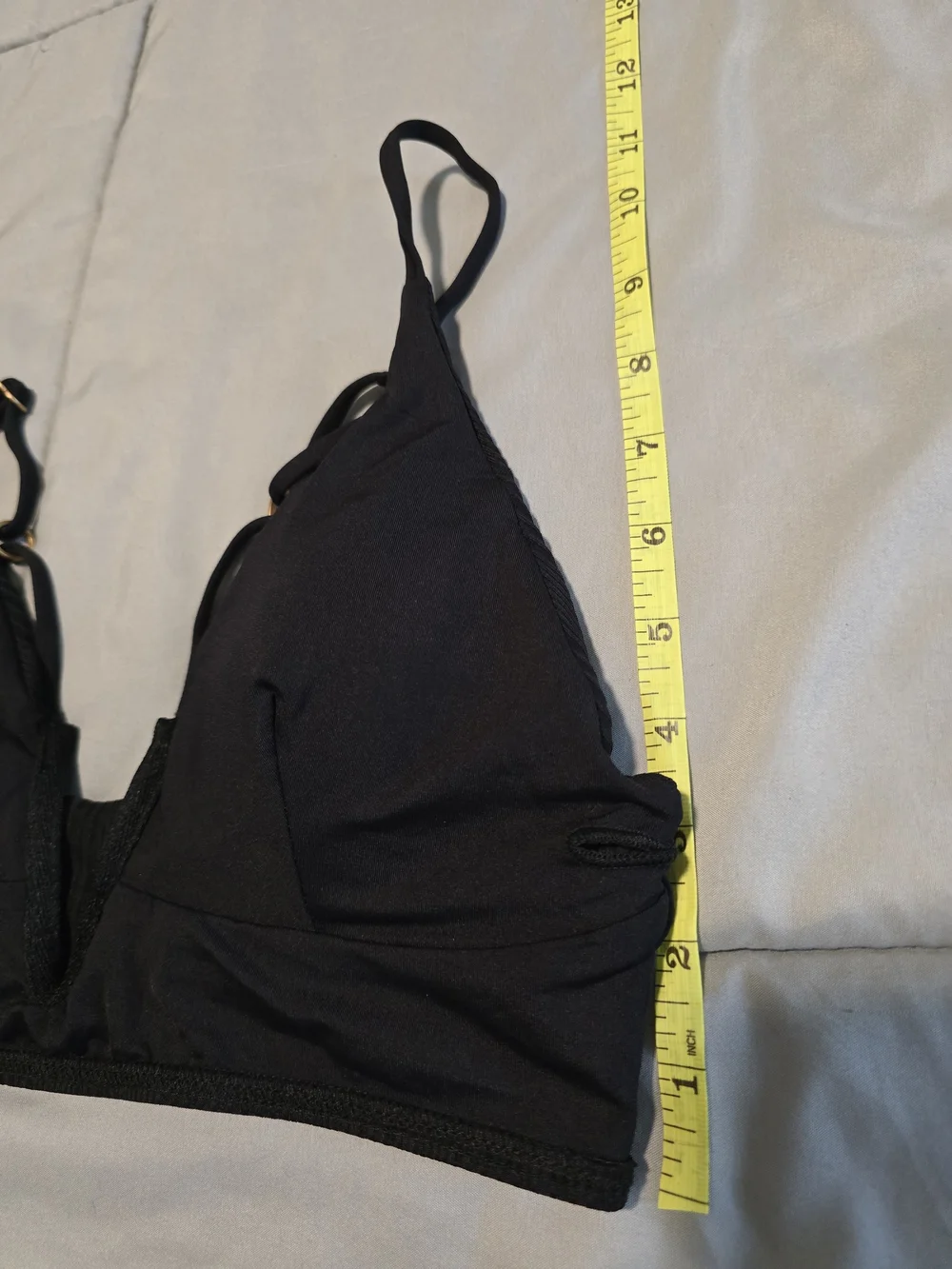 L*Space Siren Ribbed Plunge Bikini Top Black XL NWT Swimwear Bathing Suit